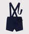 Babies' Serge Dungaree Shorts MEDIEVAL blue