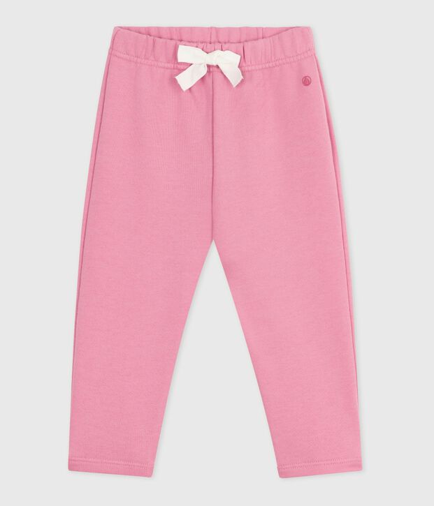 Babies' plain cotton trousers pink