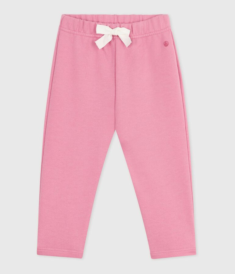 Babies' plain cotton trousers pink