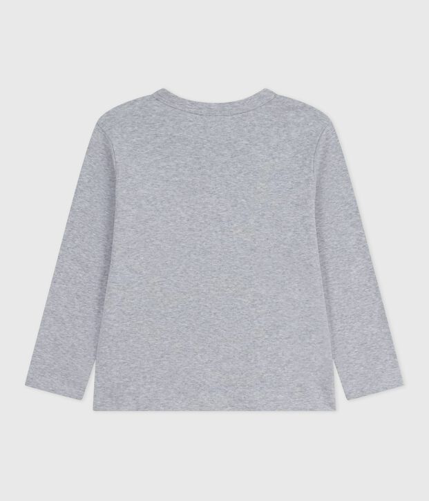 Children's long-sleeved plain cotton T-shirt grey