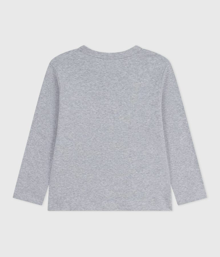 Children's long-sleeved plain cotton T-shirt grey
