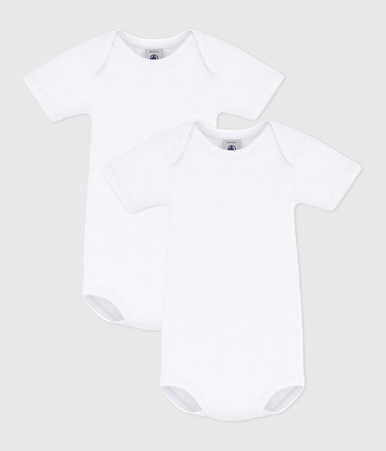 Babies' White Short-Sleeved Bodysuit &ndash; 2-Pack multicolor