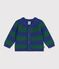 Babies' stripy wool and cotton knit cardigan multicolor/green