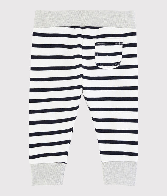 Baby boy's striped trousers MARSHMALLOW white/SMOKING blue