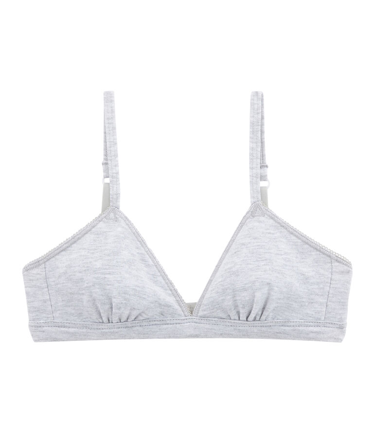 Girl's padded triangle bra grey