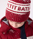 Children's knitted Petit Bateau beanie hat lined in polar fleece