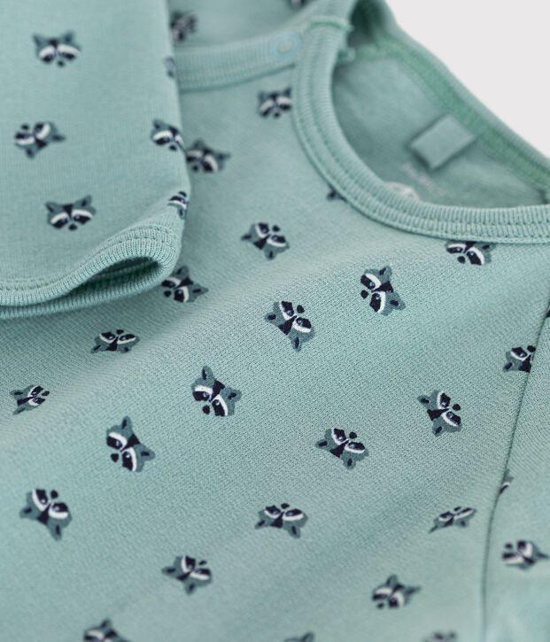 Babies' patterned fleece pyjamas green/multicolor