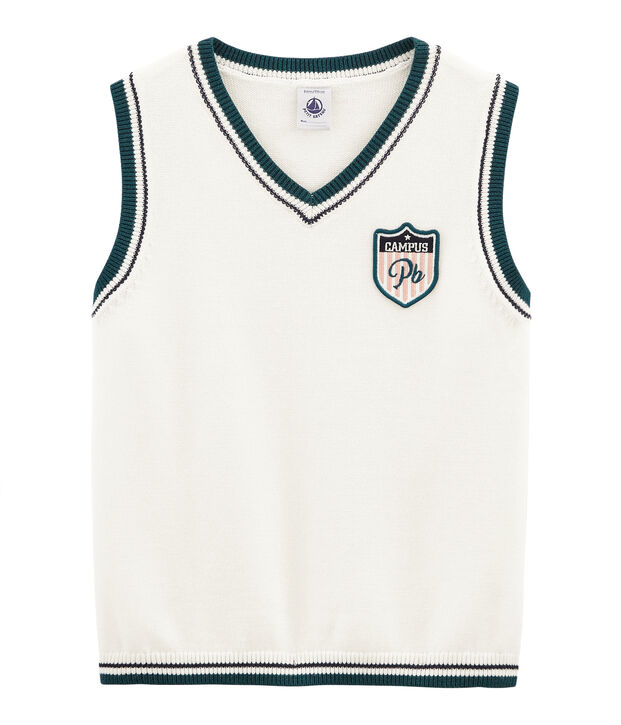 Boys' Sleeveless jumper white/multicolor