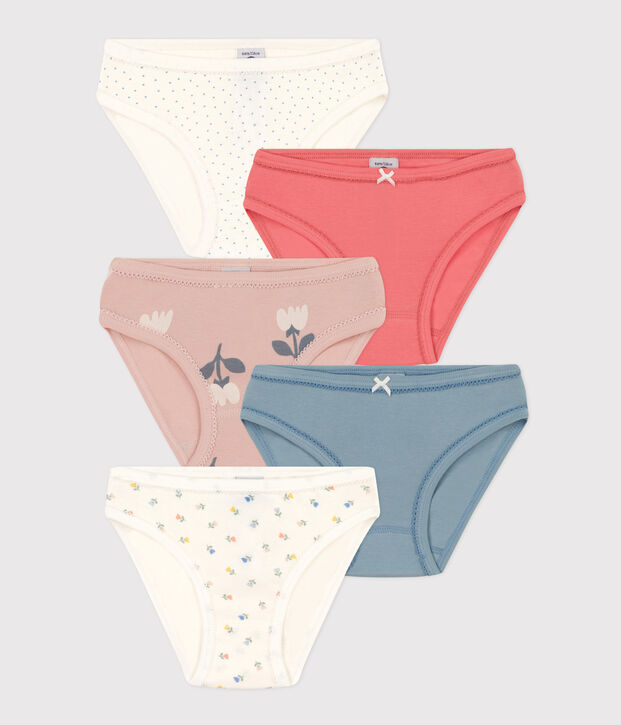 Girls' Tulip Patterned Cotton Briefs - 5-Pack multicolor