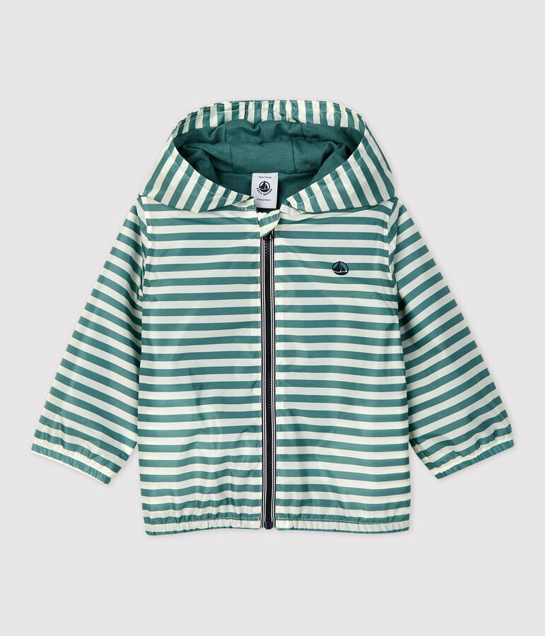 Babies' Recycled Polyester Windbreaker green/ecru