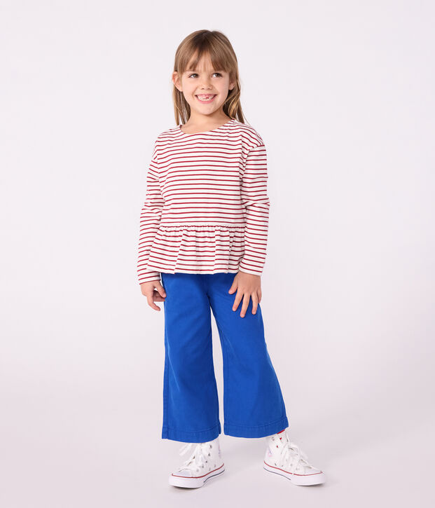 Children's cotton Breton top red/red