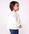 Babies' long-sleeved cotton poplin blouse with a collar and embroidery ECUME white