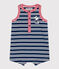 Babies' Petit Bateau X Snoopy Light Jersey Playsuit MEDIEVAL blue/MULTICO white