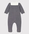 Babies' Pinstriped Velour Pyjamas SMOKING blue/MARSHMALLOW white