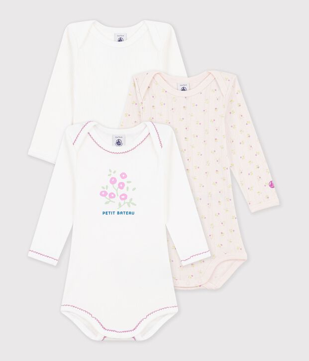 Lot de bodies manches longues en coton multicolor