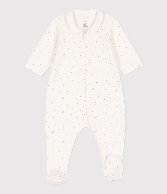 Starry Velour Sleepsuit MARSHMALLOW white/GRIS grey