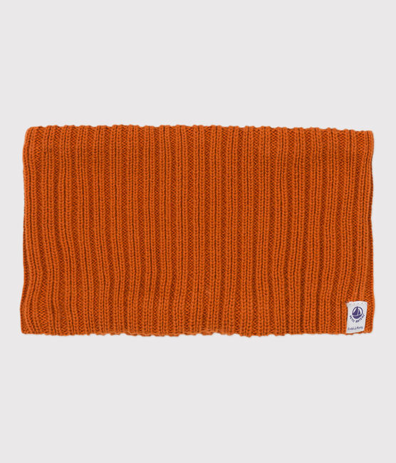 Babies' Knit Snood with Recycled Fleece Lining RUSTY brown