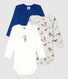 Long-Sleeved Organic Cotton Bodysuits - 3-Pack