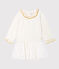 Baby Girls' Long-Sleeved Dual Material Dress MARSHMALLOW white/OR yellow