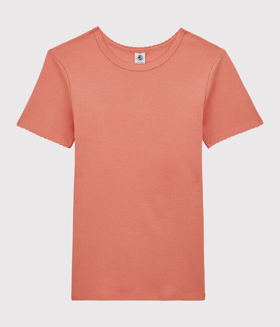 Women's Iconic Organic Cotton T-Shirt With Decorative Stitching PAPAYE pink