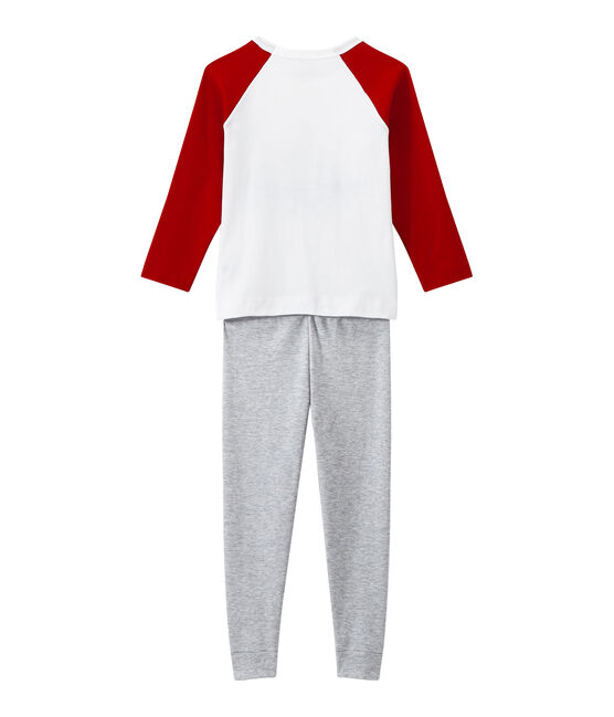 Boy's silkscreen print pyjamas POUSSIERE grey/MULTICO white