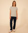 Women's Straight Round-Neck Cotton T-Shirt AVALANCHE /CROCO