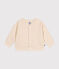 Babies' quilted tube knit baseball jacket AVALANCHE Ecru