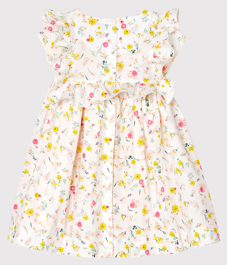 Baby Girls' Printed Short-Sleeved Dress white/multicolor