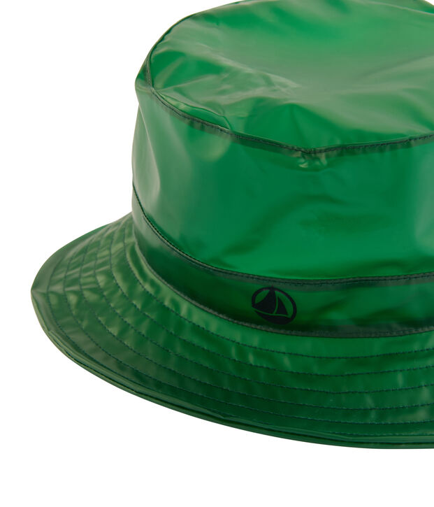 Children's bucket rain hat green