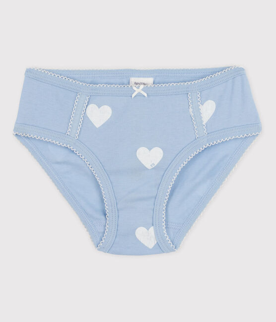 Girls' Cotton Briefs JASMIN blue/ECUME white