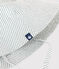 Babies' seersucker sun hat with ties MARSHMALLOW white/BRUT blue