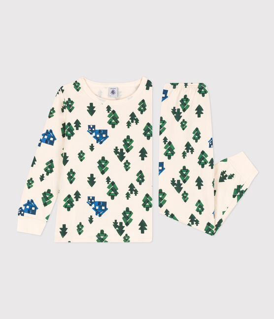 Children's Unisex Chalet Fleece Pyjamas AVALANCHE white/MULTICO