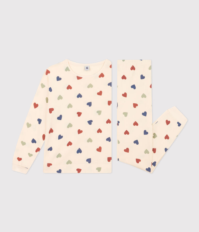 Women's Heart-pattern Cotton Pyjamas AVALANCHE white/MULTICO