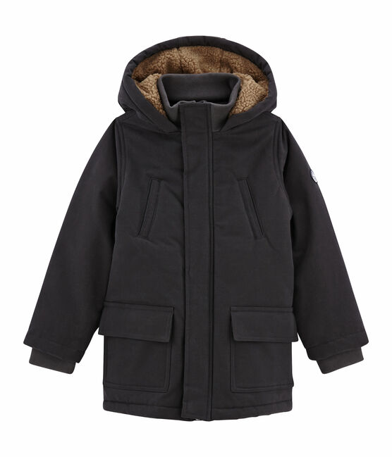 Boy's parka in coated canvas CAPECOD grey