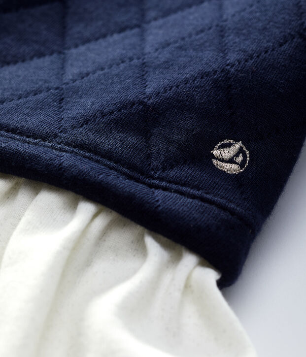 Babies' Quilted Dress blue/white