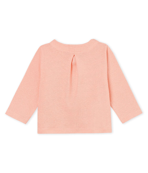 Baby girls' cotton/linen cardigan pink