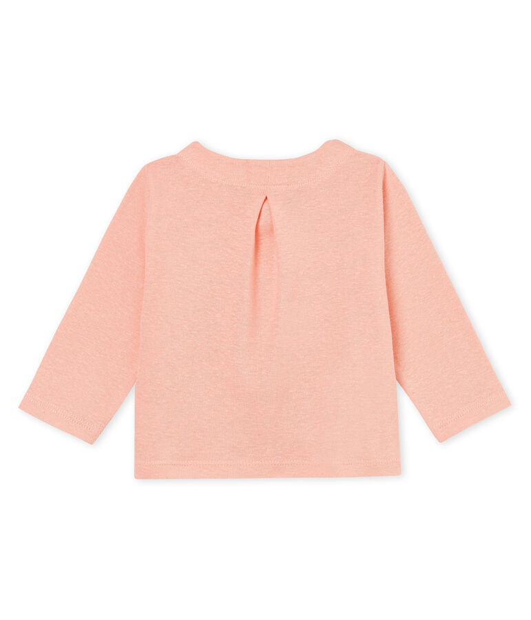 Baby girls' cotton/linen cardigan pink