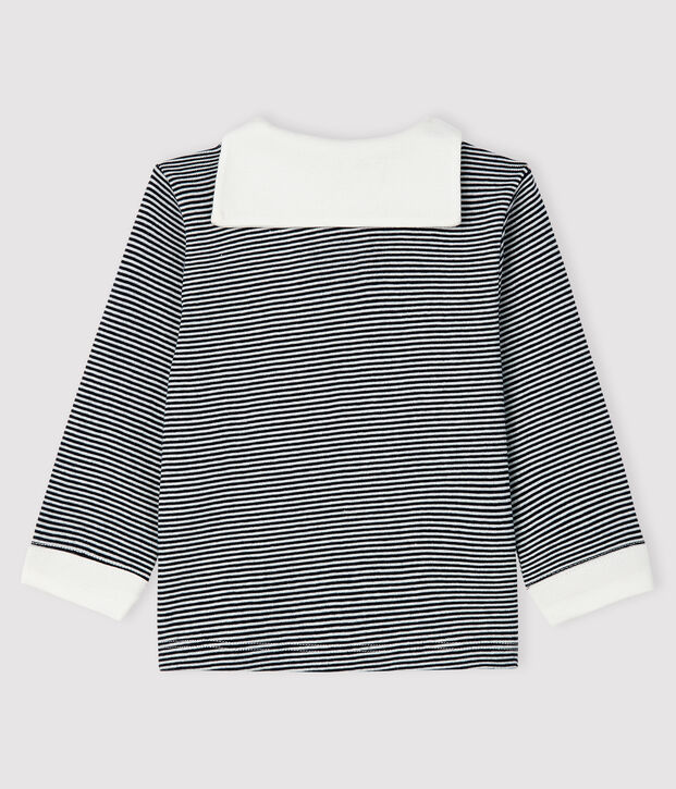 Baby boy's pinstriped t-shirt blue/white