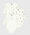 Pack of babies' long-sleeved printed cotton wrapover bodies variante 1