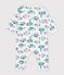 Baby footless cotton pyjamas with Paris print white/multicolor