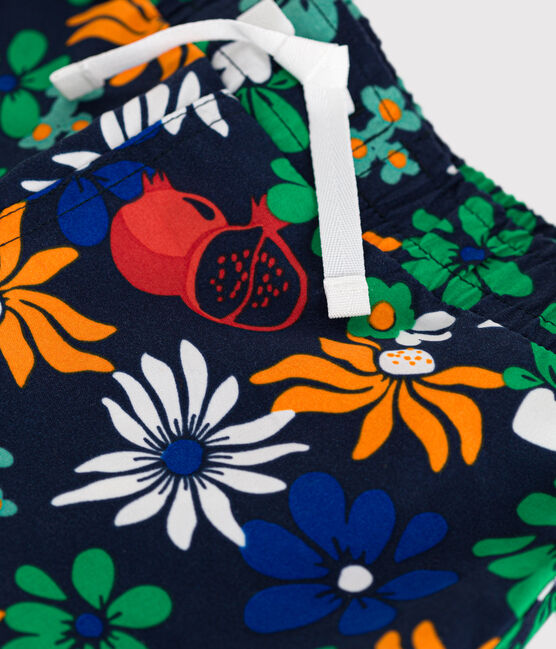 Boys' Printed Swim Shorts MEDIEVAL blue/MULTICO white