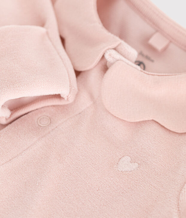 Babies' velour pyjama suit pink