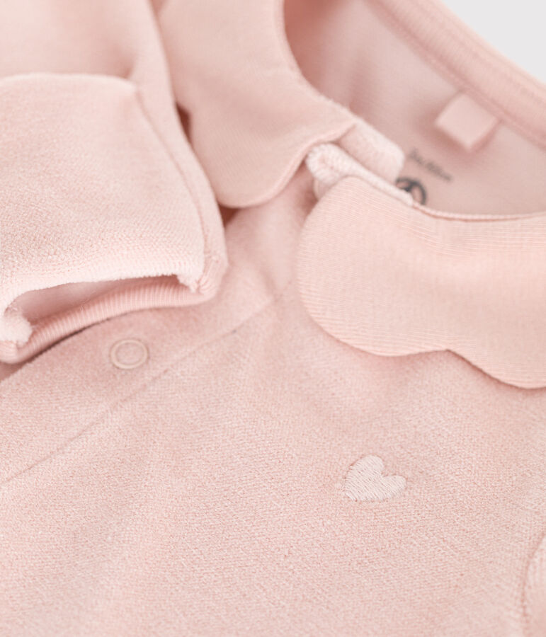 Babies' velour pyjama suit pink