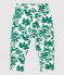 Babies' Fleece Plant Print Trousers MARSHMALLOW white/GAZON green