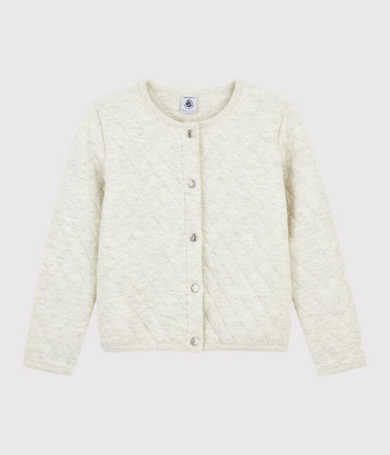 Girls' Tubular Knit Cardigan MONTELIMAR CHINE beige
