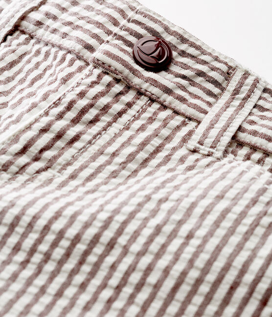 Baby boys' striped trousers VINO red/MARSHMALLOW white