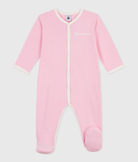 Babies' plain cotton pyjamas MARQUISE pink