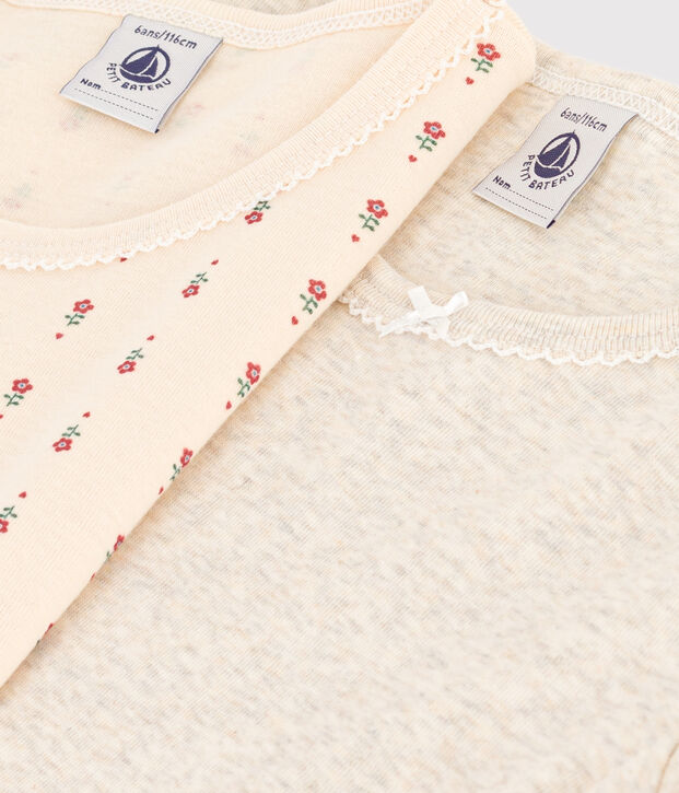 Children's Short-Sleeved Floral Cotton T-shirts - 2-Pack multicolor