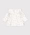Babies' long-sleeved floral-print cotton blouse Ecru/multicolor