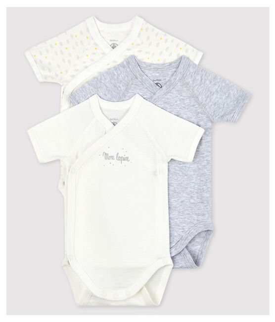 Babies' Short-Sleeved Wrapover Organic Cotton Bodysuits - 3-Pack variante 1